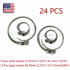 24 Pcs Universal Adjustable Axle CV Joint Boot Crimp Clamps Small & Large Kits