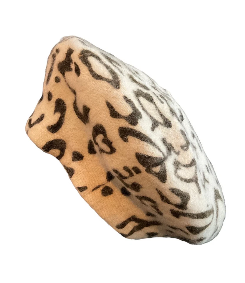 Nine West NWT Slouchy Wool Blend Leopard Beret One Size Animal Print - Image 2 of 4