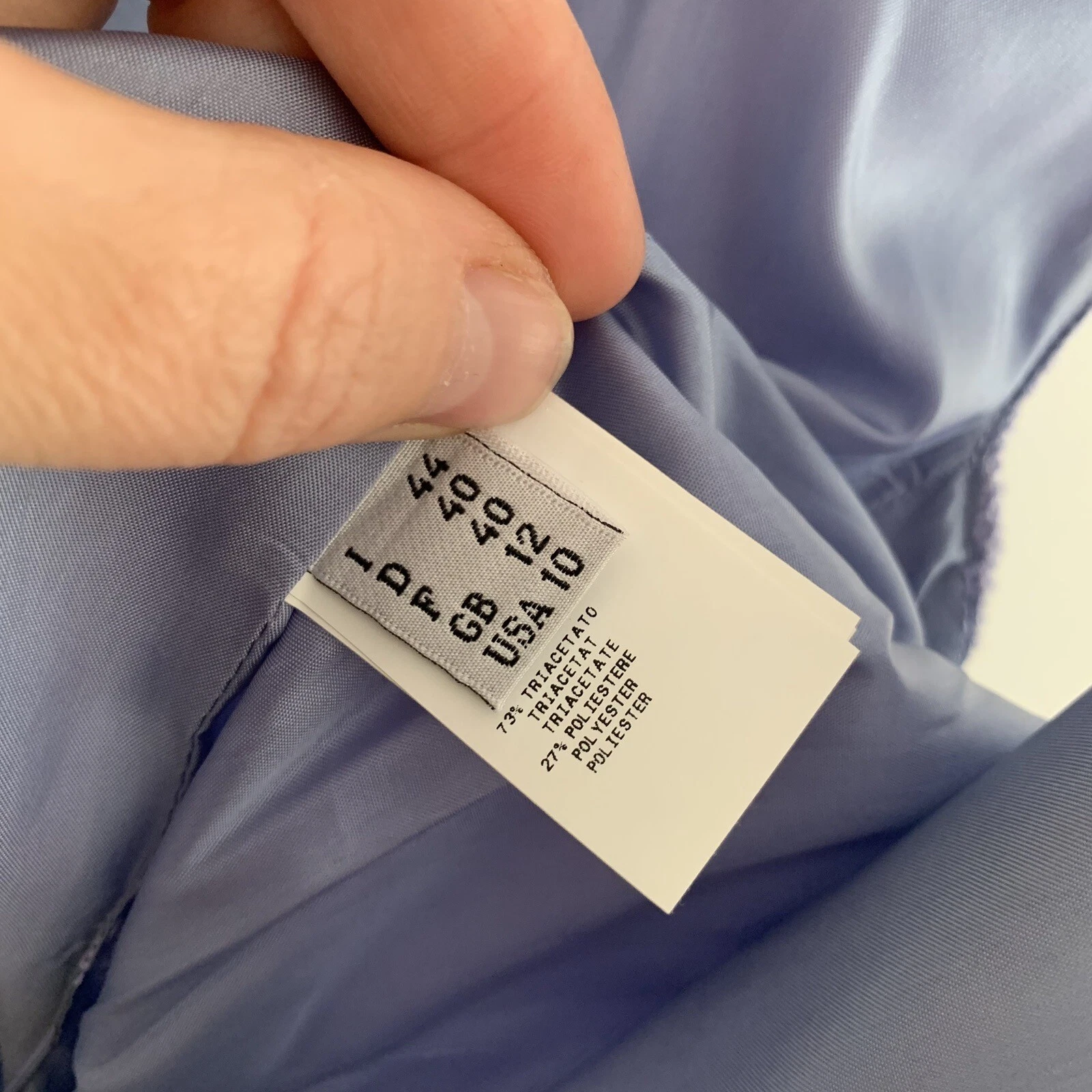 Moschino abito lilla economico chic boucle viola cambio quadrato UK 12 tasche IT44 10