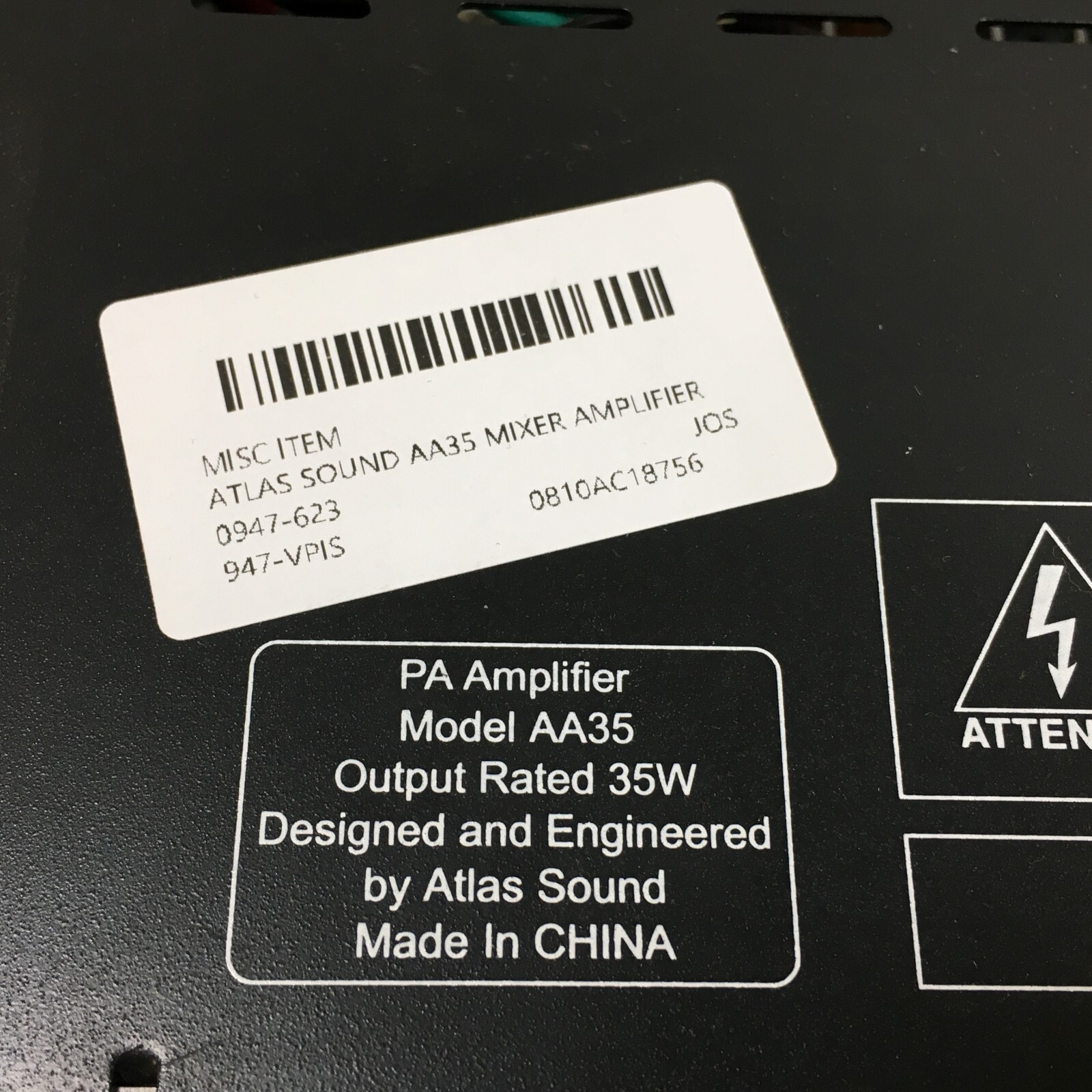 Atlas Sound AA35 Series 35W Professional PA Mixer Amplifier eBay