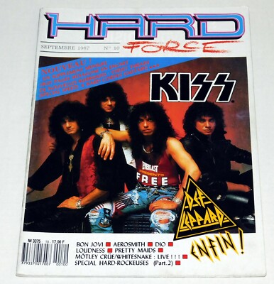 KISS Magazine Hard Force Sept 1987 France Loudness Def Lep Jovi Dio Vintage Kiss