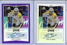 2015/16 Leaf Metal Kale Clague Purple Prismatic Auto RC 6/15 NHL LA Kings