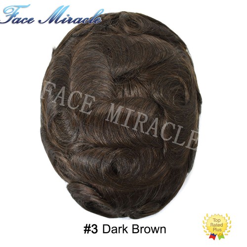 Toupee for Men Durable Fine Mono Mens Toupee Human Hair Piece NPU Around Men Wig - Picture 36 of 56