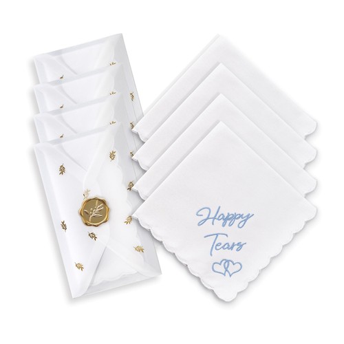 Mother Of The Bride Gifts Something Blue For Bride Wedding Day Handkerchief - Picture 19 of 19