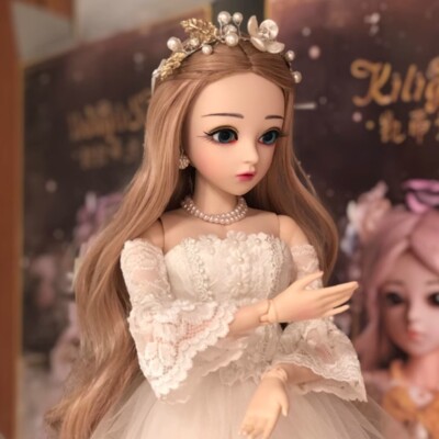 1/3 BJD Puppe Girl Face Makeup Eyes Wig Full Set Birthday Gift Valentine's Day