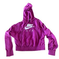 Nike Air Sportswear Purple Pink Fuchsia Cropped Hoodie Sweater Women's XS