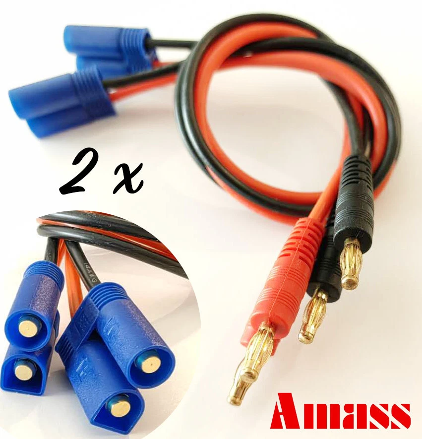 Battery Charger Connector 12AWG EC5 Male to 4mm Banana Head Adapter - Image 2 of 4