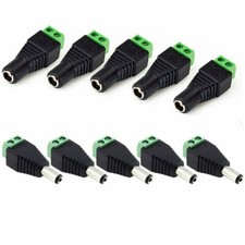 5 pcs 12V Male  Female 2.1x5.5mm DC Power Jack Plug Adapter Connector for CCTV