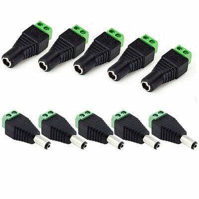 5 pcs 12V Male /& Female 2.1x5.5mm DC Power Jack Plug Adapter Connector for CCTV