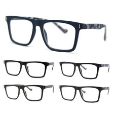 Stylish Classy Squared Rectangle Horn Rim Plastic Fashion Reading Glasses