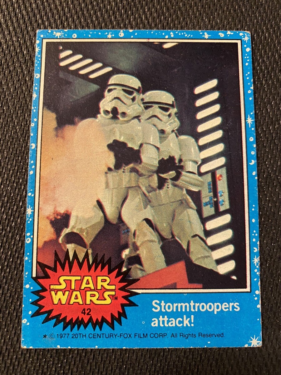 Topps - 1977 STAR WARS - CARD # 42 STORMTROOPERS ATTACK Topps - 1977 STAR WARS - CARD # 42 STORMTROOPERS ATTACK