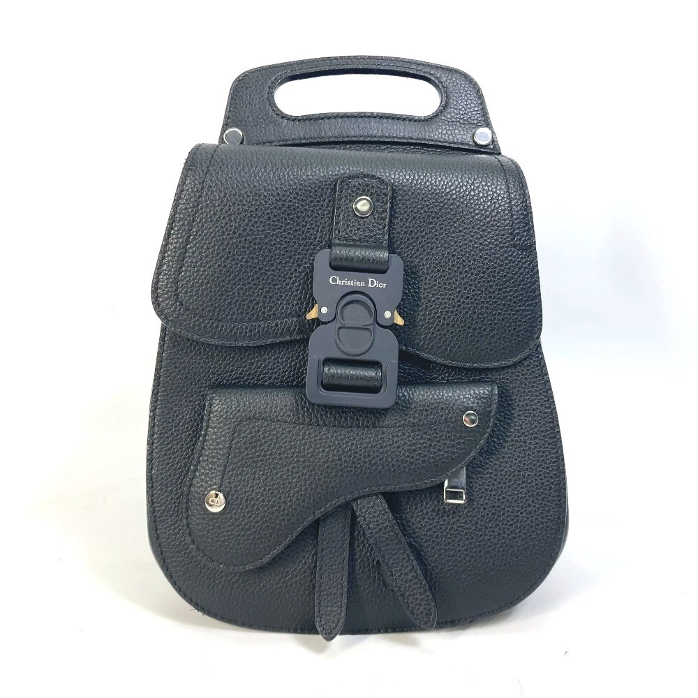 Dior Bag Gallop Saddle Backpack Calfskin Black