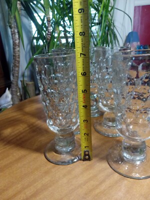 Vintage Set (5) Portieux Vallerysthal PV France Tall Thumbprint