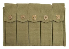 US Army WW2 5 Cell Thompson Magazine Pouch Marked JT&L 1944 for 45 ACP Magazines