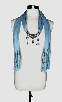 Scarf  Necklace Tassel Bead Charm Jewelry