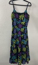 Vintage Karen Hart 90s Dress Black Size M Floral Sundress Spring Bloomcore