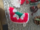 Vtg Plastic Canvas Yarn Christmas Ornaments & Knitted Or Crochet Santa Stockings — photo 2