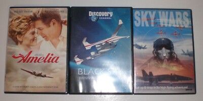 dvd lot of 3 - Amelia (Earhart) Black Sky Winning the X Prize Sky Wars - flight