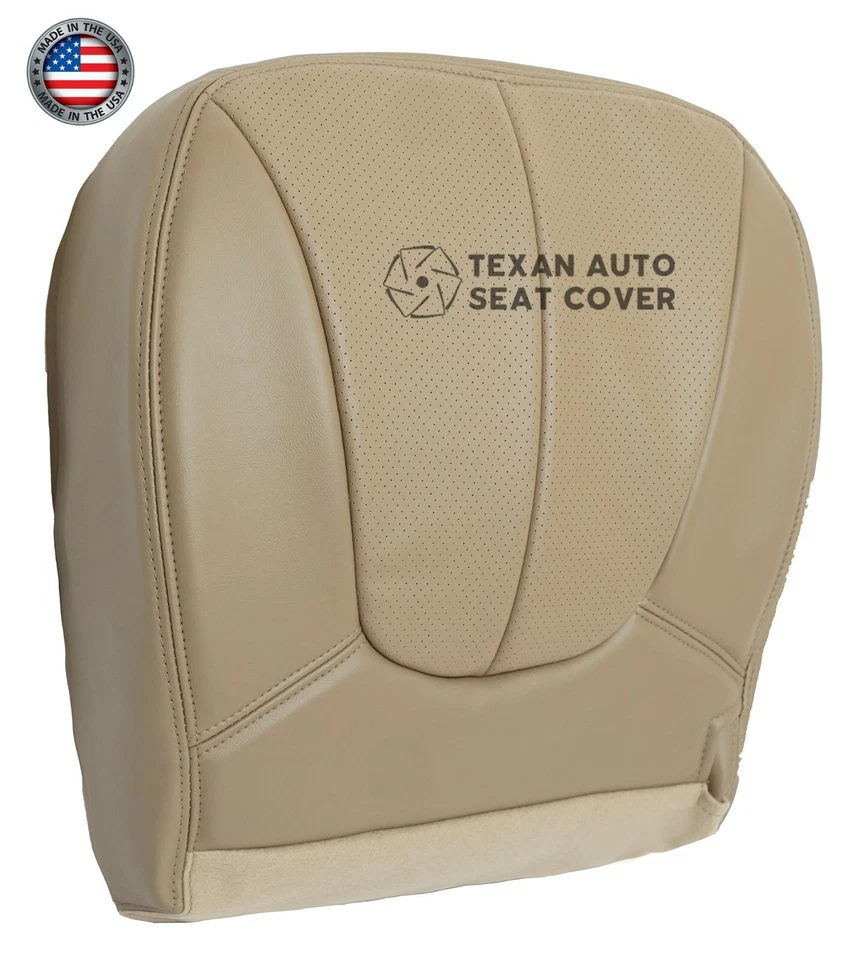 Ford Expedition XLT 1998 5,4 L parte inferior del conductor cubierta de asiento de cuero perforado tostado Foto 2 de 4