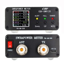 0.5-120W 1.8MHz-54MHz SWR Short Wave Power Standing Wave Meter Alarm FM-AM-SSB