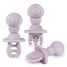 Haakaa Astronaut Beginner Silicone Cutlery Set   Toddler Spoons 1, Lavender