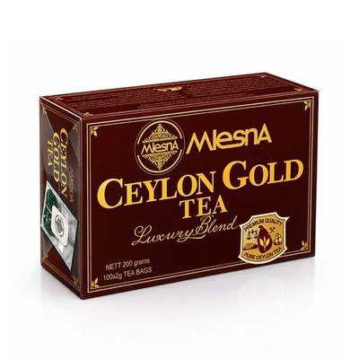 Mlesna pure Ceylon tea, Gold luxury blend 100 Tea Bags 200g X 02 packs