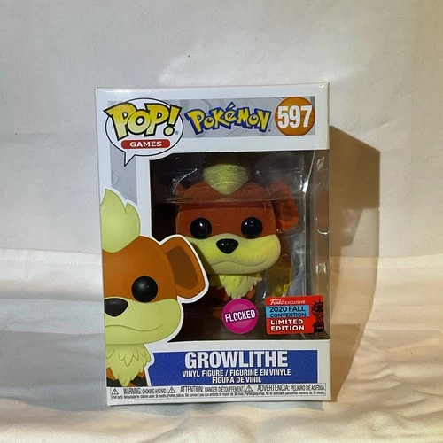 Funko Pop! Pokemon #597 Growlithe Flocked 2020 Fall Convention Limited Edition