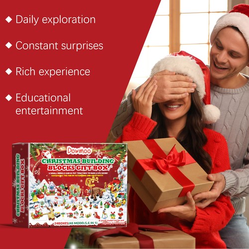 24Pcs DOWMOO Weihnachten Block Blind Box Set Weihnachtsgeschenk für Kinder - Bild 6 von 10