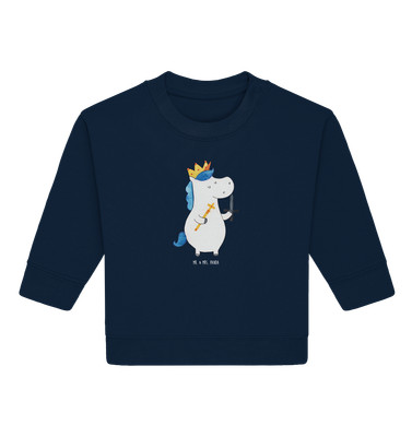Organic Baby Pullover Einhorn König mit Schwert 6. - 12. Monat - Geschenk Ritter