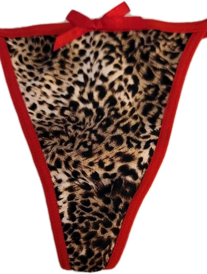 CHEETAH PRINT THONG Red Trim Size Small / 5 - Image 3 of 4