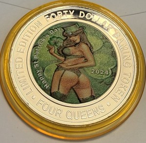 2024 4Queens $40 Gaming Token 1.5 Oz .999 Silver St. Patrick’s Day Edition A13