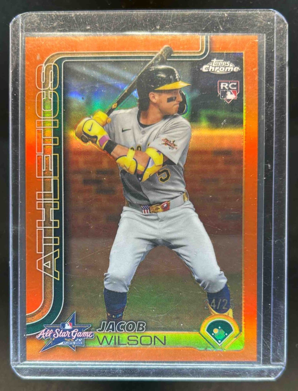 2025 Topps Chrome Update Jacob Wilson All-Star Game RC Orange Refractor #/25