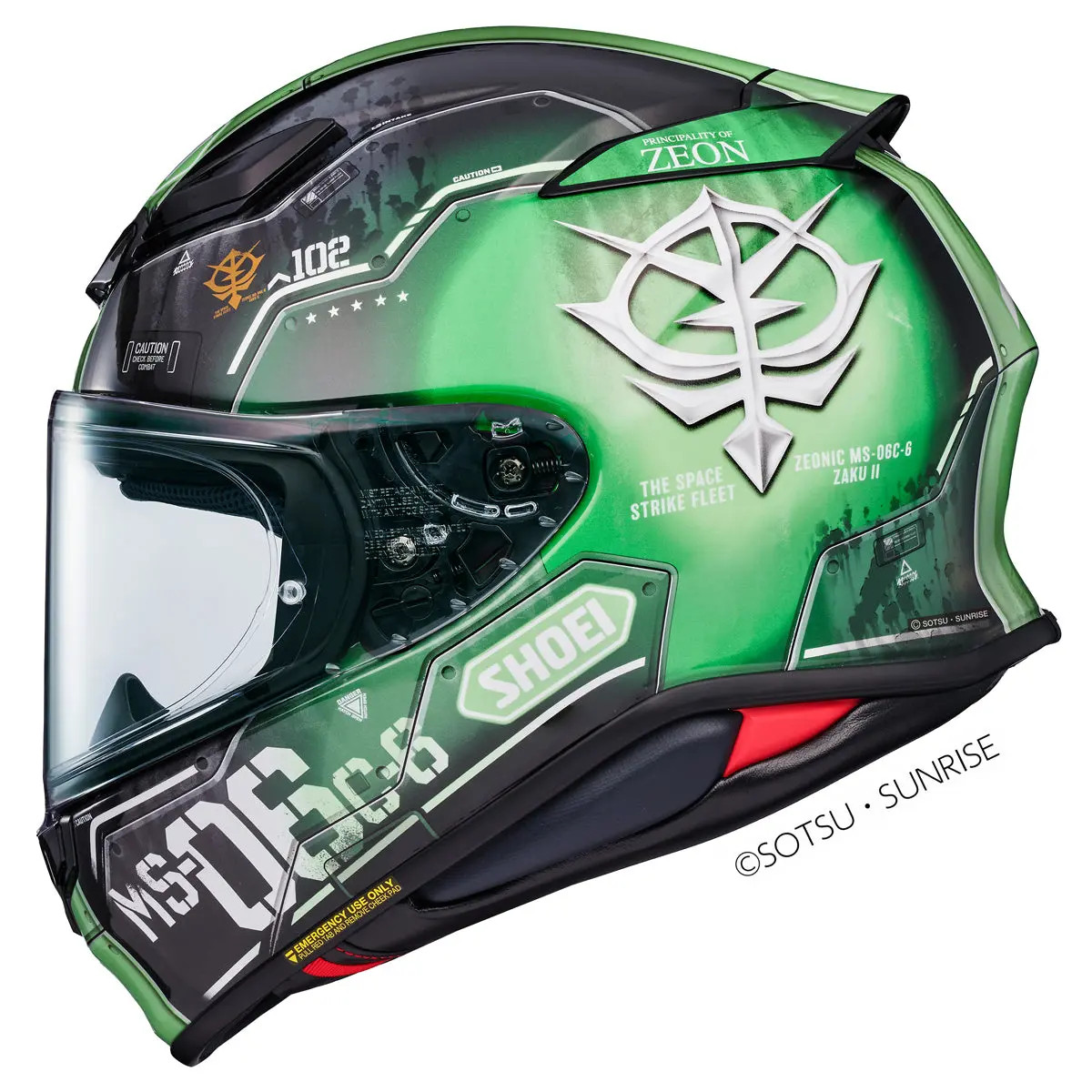 Shoei RF-1400 (NXR2) MS-06C-6 Zaku 2 TC4 Green (ECE Version) | eBay