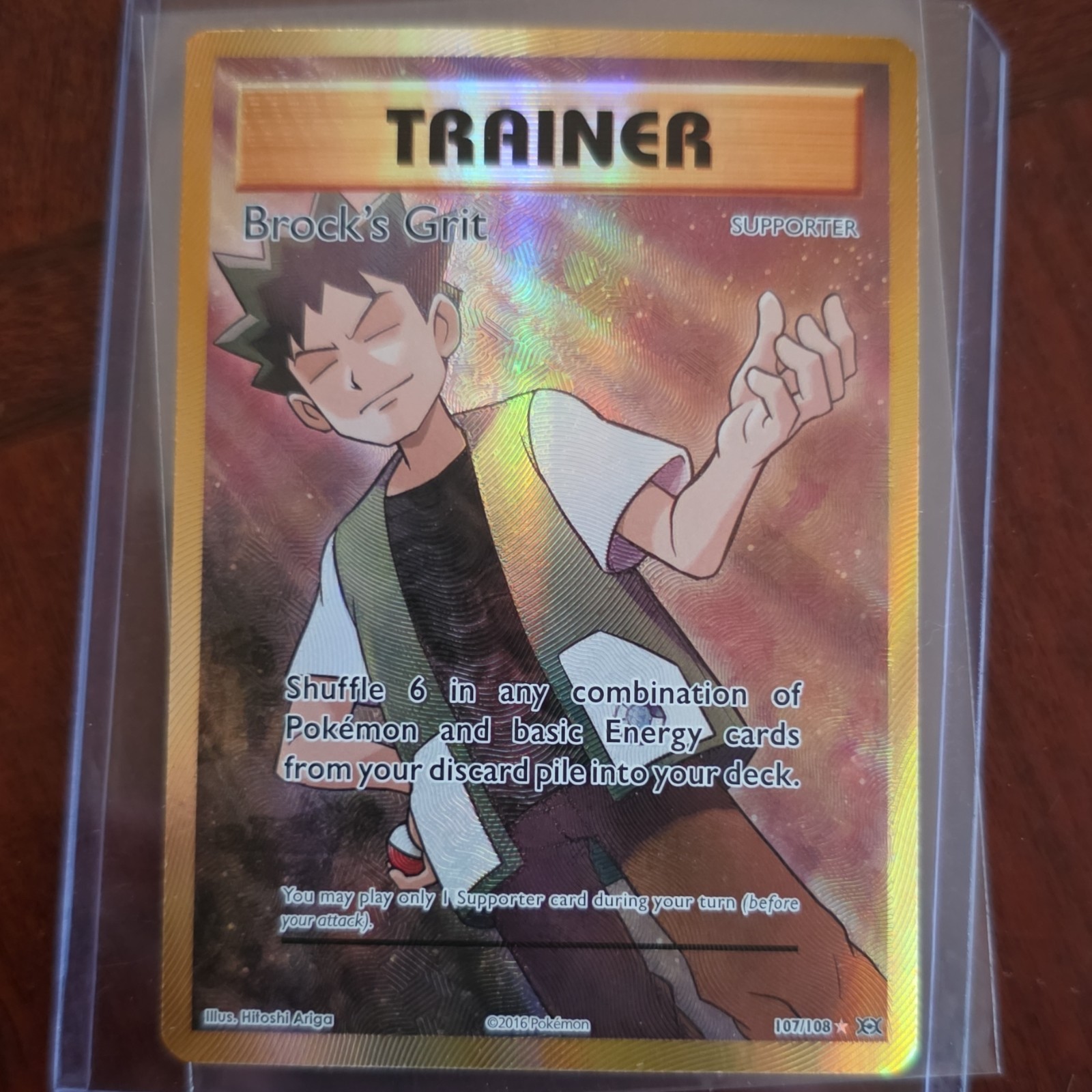 Pokémon TCG Brock's Grit 107/108 Evolutions Full Art Holo Ultra Rare Eng