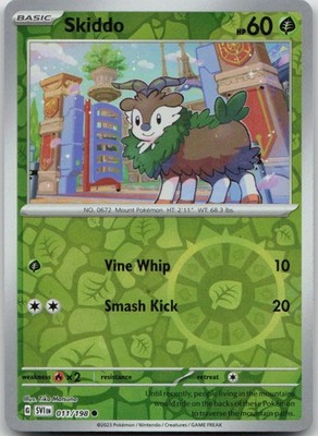 Skiddo Reverse Holo Common SV01: Scarlet & Violet Base Set 011/198 NM
