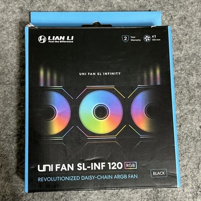 LIAN LI UNI FAN SL INFINITY 120 RGB Black Reverse Blade New