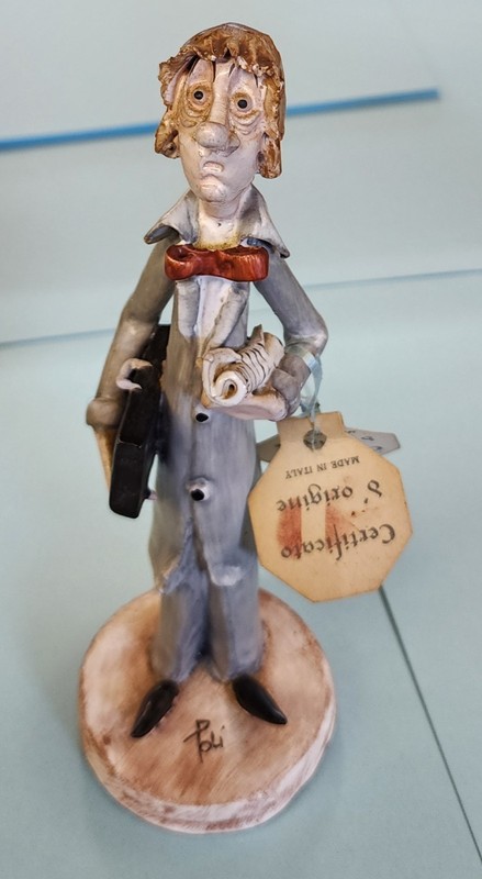 8" Vintage T.P. Ceramiche  Cesare Poli ACCOUNTANT figurine, Italy w/tag 1950-70s