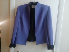 KASPER SIZE 6 PURPLE WITH BLACK TRIM BLAZER SUIT JACKET