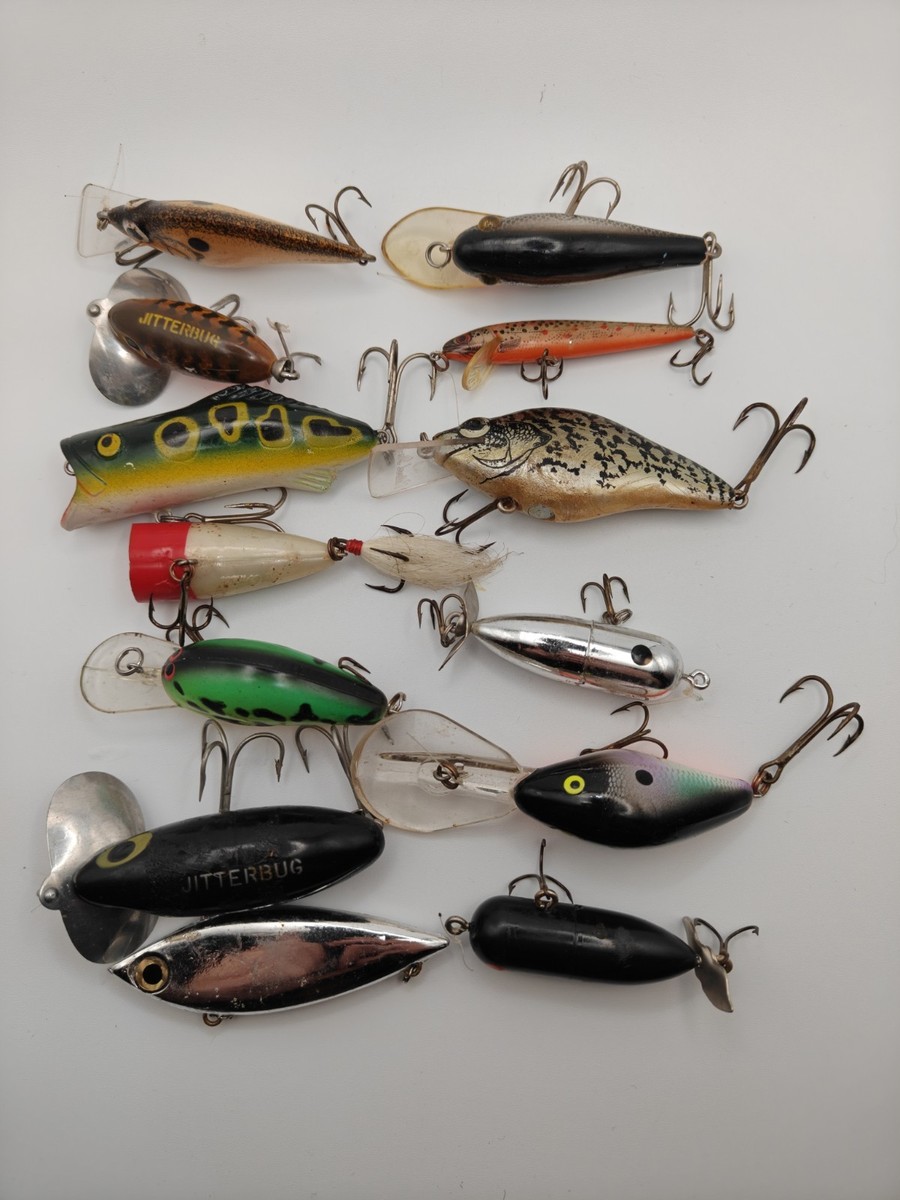antique fishing lures jitterbug Fred Arbogast FlyRod Lure Brown Scale Toad Tackle then bringing it back with a medium Arbogast Jitterbug Topwater