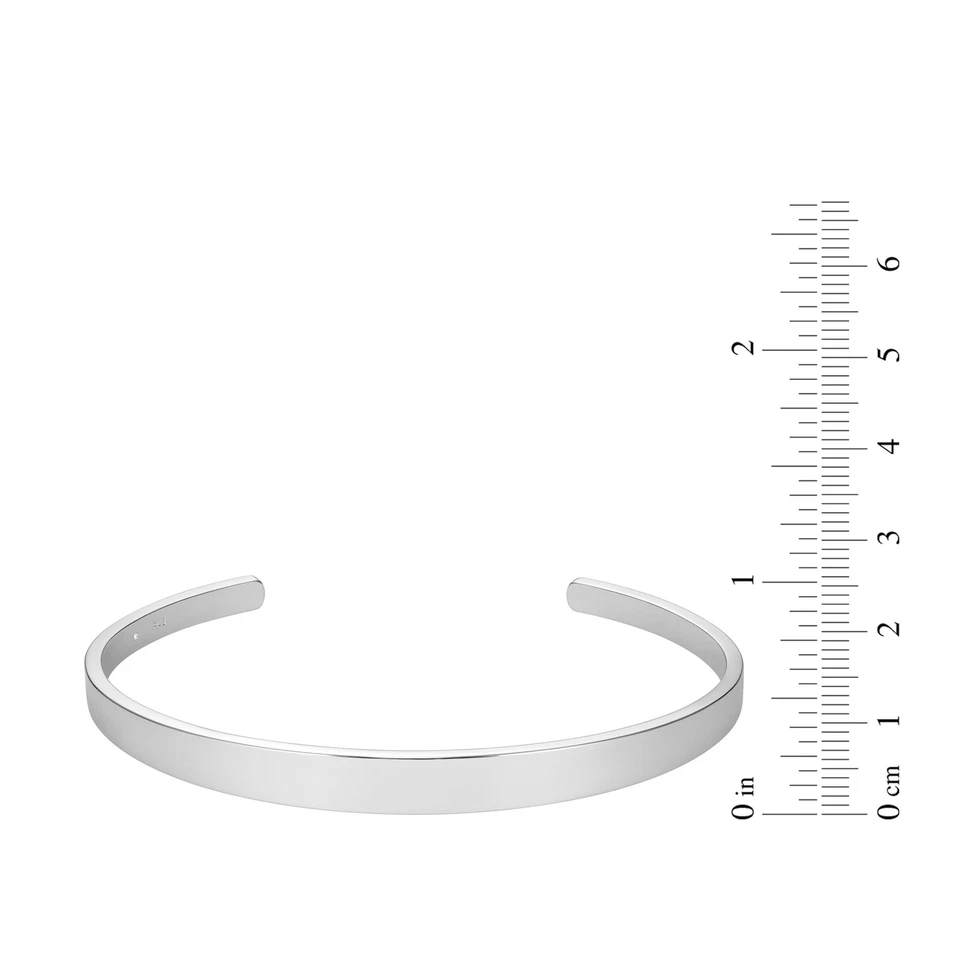 Bracelete de punho em tom de prata em ródio sobre bronze, branco, 8" - Imagem 4 de 4