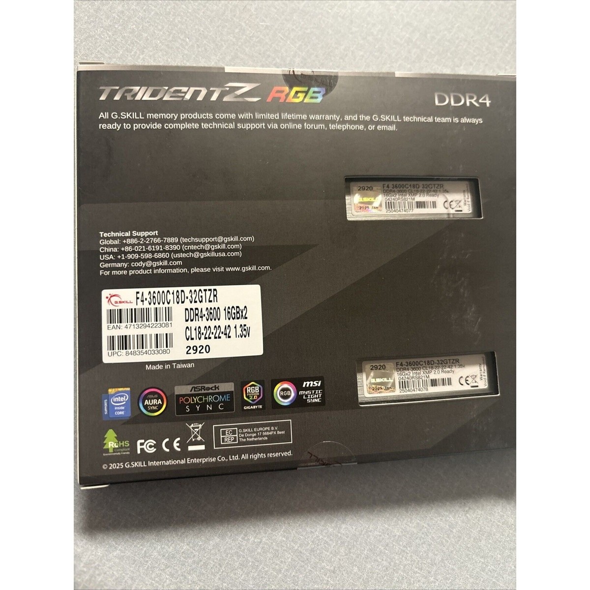 メモリー G.SKILL DDR4 TRIDENT Z RGB 32GB(16x2) g. skill trident z rgb 32gb ddr4 3600 | eBay