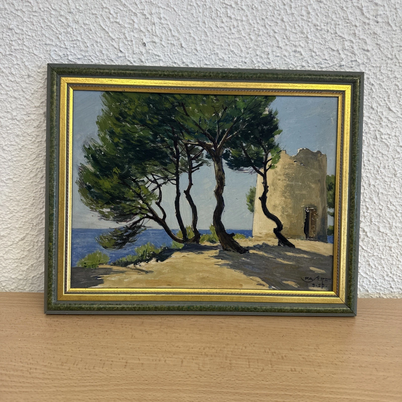 Tableau nature Ruine Bordure De Plage Signé Patpe Ou Patre ?