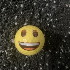 Yellow Happy Smile Emoji 1 Golf Ball Fun Party Gag Gift