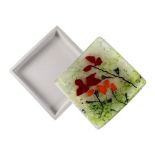 O.D.4.75"x 4.75 D.1"Patty Gray Square Dam Slump Mold Glass Fusing