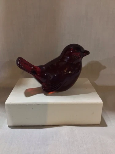 FENTON RUBY RED BIRD-3” TALL