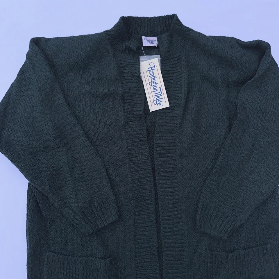 Cárdigan suéter verde cazador vintage Huntington Ridge para mujer talla M nuevo con etiquetas Foto 2 de 4
