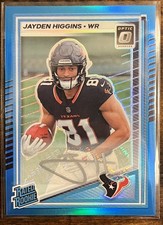 2025 Panini Donruss Optic Jayden Higgins Neon Blue Rated Rookie Auto /299 RC AU