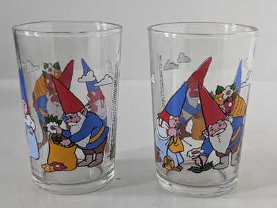 Rien Poortvliet David El Gnomo The Gnome Drinking Glasses 25cl 1988 Set of 2.   