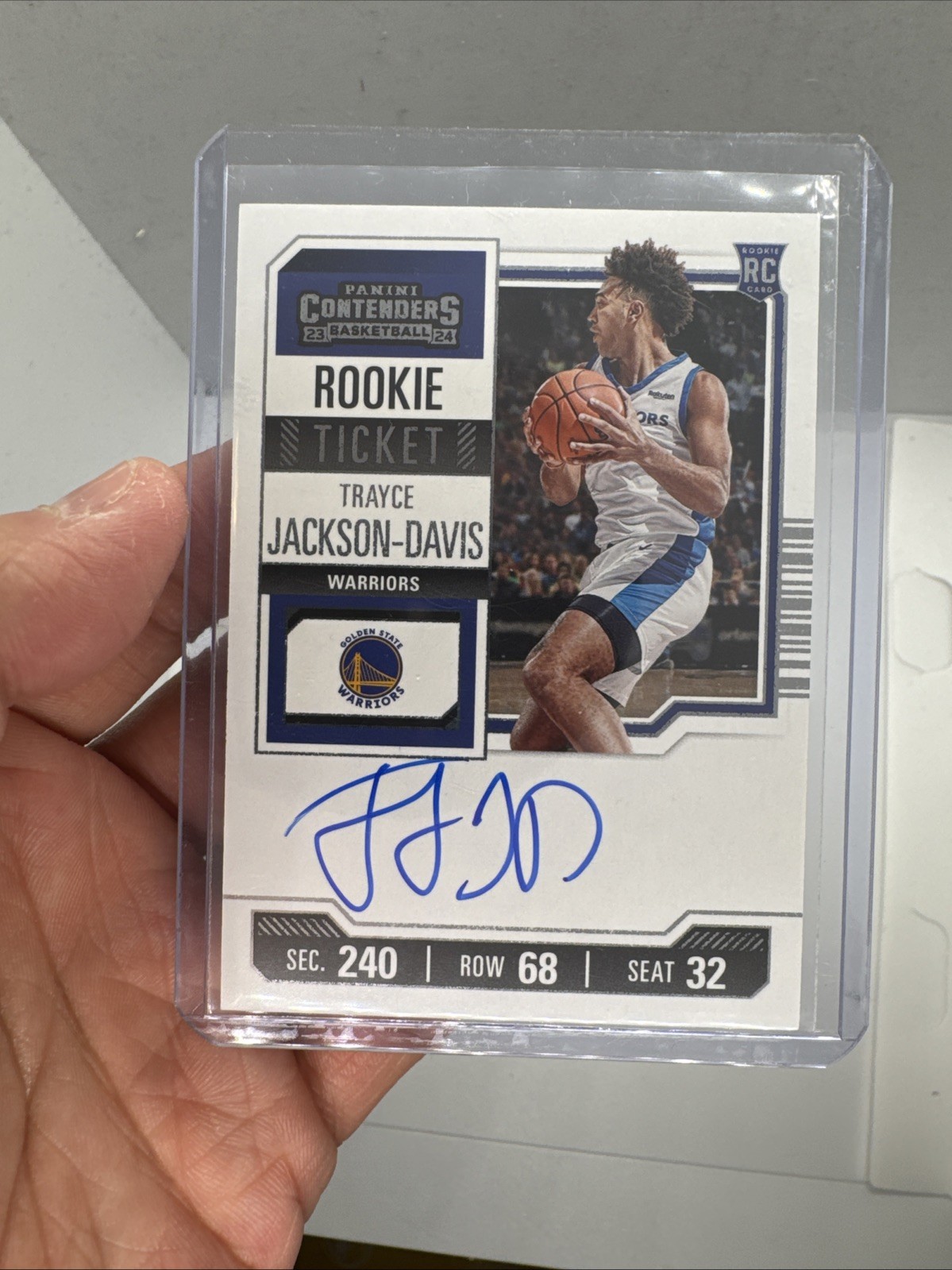 2023-24 Panini Contenders Rookie Ticket Auto Trayce Jackson Davis #107 Warriors