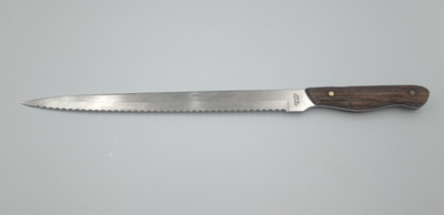 LIFETIME CUTLERY Jet Cut 10.5'' Serrated Wood Handle Knife Stainless Japan D400